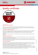 SARSTEDT QUALITY