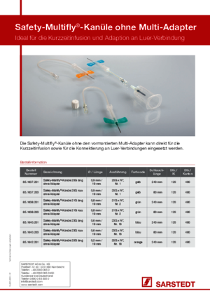 Safety-Multifly® Needle without Multi-Adapter