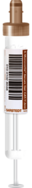 S-Monovette® Serum Gel CAT, 7.5 ml, cap brown, (LxØ): 92 x 15 mm, with plastic label pre-barcoded, Pre-barcode with 8-digit unique number range and 3-digit prefix