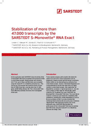 Technical Bulletin S-Monovette® RNA Exact