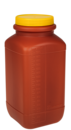 Botella de recogida de orina, 2 l, marrón, con protección contra la luz, graduada