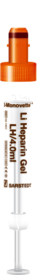 S-Monovette® Lithium heparin gel LH, 4 ml, cap orange, (LxØ): 75 x 13 mm, with plastic label