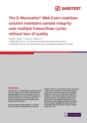 Application Note S-Monovette® RNA Exact