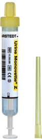 Monovette® Urine, 8,5 ml, bouchon jaune, (L x Ø) : 92 x 15 mm, 64 pièce(s)/sachet