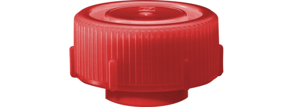 Schraubverschluss, rot, passend für Versandgefäß 126 x Ø 30 mm