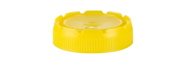 Screw cap, yellow, suitable for 70 ml, 120 ml container