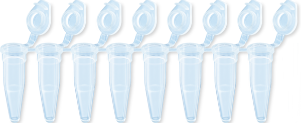 PCR-8er-Kette, 200 µl, PCR Performance Tested, transparent, PP, flacher Verschluss