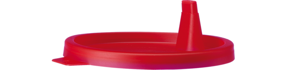 Schnappdeckel, mit Ausgießer, PE, rot, 100 Stück/Beutel
