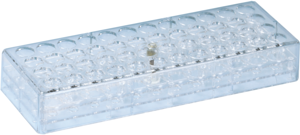 Rack, PC, format: 12 x 4, suitable for tubes, square cuvettes, all S-Monovette® diameters
