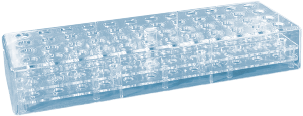 Portoir, PC, format : 12 x 4, compatible avec tubes à réaction 1,5 ml