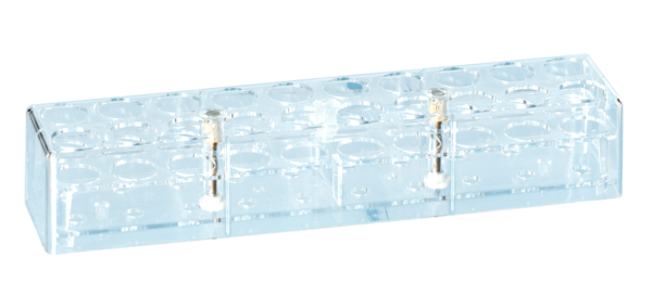 Portoir, PC, format : 10 x 2, compatible avec tubes jusqu’à 26 mm Ø