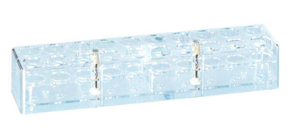 Portoir, PC, format : 10 x 2, compatible avec tubes jusqu’à 26 mm Ø