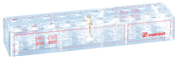 Gradilla, PC, dimensión modular: 10 x 2, adecuada para microtubo roscado