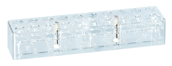 Portoir, PC, format : 10 x 2, compatible avec tubes 100 x 21,5 mm