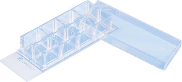 x-well Zellkulturkammer, 8 Well, auf Glas-Objektträger, ablösbarer Rahmen