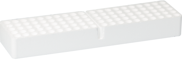 Rack, styrofoam, format: 20 x 5, suitable for tubes Ø 15 and 16 mm