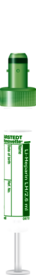 S-Monovette® Heparina de lítio LH, 2,6 ml, tampa verde, (CxØ): 65 x 13 mm, com etiqueta de papel