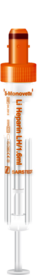 S-Monovette® Heparina de lítio LH, 1,6 ml, tampa laranja, (CxØ): 75 x 13 mm, com etiqueta de plástico
