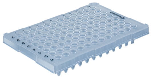 Plaque PCR demi-jupe, 96 puits, transparent, High profile, 200 µl, Biosphere® plus, PP