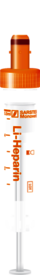 S-Monovette® Lithium Heparin LH, 5,5 ml, Verschluss orange, (LxØ): 75 x 15 mm, mit Kunststoffetikett