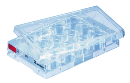 Plaque de culture cellulaire, 12 puits, surface : Standard, fond plat