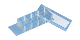 x-well cell culture chamber, 4 wells, on PCA slide, removable frame
