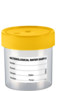 Container, Sodium thiosulphate, (LxØ): 78 x 70 mm, graduated, PS, transparent, with paper label