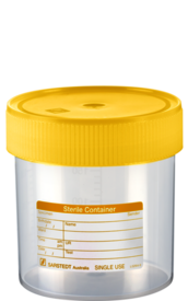 Multi-purpose container, max. volume: 250 ml, (LxØ): 78 x 70 mm, graduated, PS, transparent, with paper label