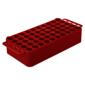 Block Rack D17, Ø orifice : 17 mm, 5 x 10, rouge, avec poignée