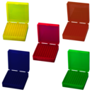 Caixa de armazenamento, tampa articulada, PP, dimensão da grade: 10 x 10, para 100 recipientes