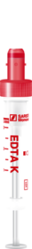 S-Monovette® EDTA K3, 3,4 ml, tampa vermelha, (CxØ): 65 x 13 mm, com etiqueta de plástico