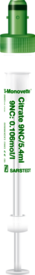 S-Monovette® Citrato 9NC 0.106 mol/l 3,2%, 5,4 ml, tampa verde, (CxØ): 90 x 13 mm, com etiqueta de plástico