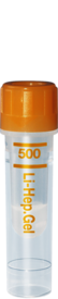 Microvette® 500 Lithium heparin gel LH, 500 µl, cap orange, flat base