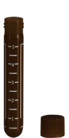 Screw cap tube, 5 ml, (LxØ): 75 x 13 mm, round base, PP, cap enclosed, 1,000 piece(s)/bag