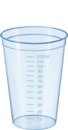 Multi-purpose container, max. volume: 125 ml, (LxØ): 85 x 62 mm, graduated, PP, transparent