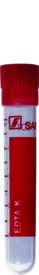 Tubo de muestras, EDTA K3, 5 ml, cierre rojo, (LxØ): 75 x 13 mm, con impresión