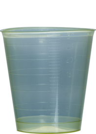 Medicine cup, 30 ml, (LxØ): 40 x 37 mm, graduated, PP, yellow