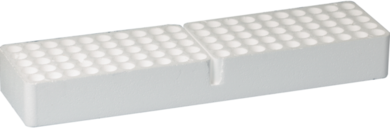 Rack, styrofoam, format: 20 x 5, suitable for tubes Ø 15 and 16 mm