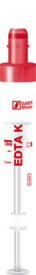 S-Monovette® EDTA K3, 1,8 ml, cierre rojo, (LxØ): 65 x 13 mm, con etiqueta de plástico