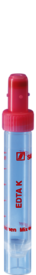 Tubo de amostra, K3 EDTA, 3 ml, tampa vermelha, (CxØ): 82 x 11,5 mm, com impressão