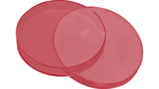 Placa de Petri, 92 x 16 mm, vermelha, com saliências de ventilação