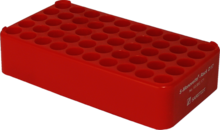 Rack S-Monovette® D17, Ø orifice : 17 mm, 5 x 10, rouge