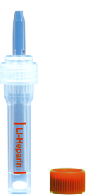 Multivette® 600 Heparina de lítio gel LH, 600 µl, tampa laranja, tampa de rosca