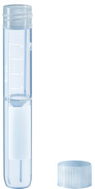 Tubo de rosca, 5 ml, (CxØ): 92 x 15,3 mm, fundo falso cônico, fundo do tubo arredondado, PP, tampa incluída, 1000 unid./pacote