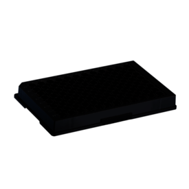 ELISA plate, 96 well, flat base, PS, black, Medium Binding