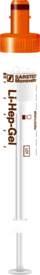 S-Monovette® Lithium Heparin Gel LH, 7,5 ml, Verschluss orange, (LxØ): 92 x 15 mm, mit Kunststoffetikett