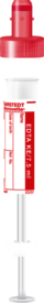 S-Monovette® EDTA K3, 7,5 ml, tampa vermelha, (CxØ): 92 x 15 mm, com etiqueta de papel