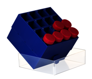 Boîte de conservation, couvercle coiffant, PP, format : 4 x 4, pour 16 récipients