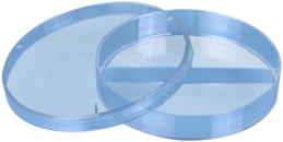 Placa de Petri, 92 x 16 mm, transparente, bipartida, com saliências de ventilação