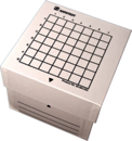 Caja de almacenamiento, tapa superior encajada, cartón, dimensión modular: 7 x 7, para 49 recipientes